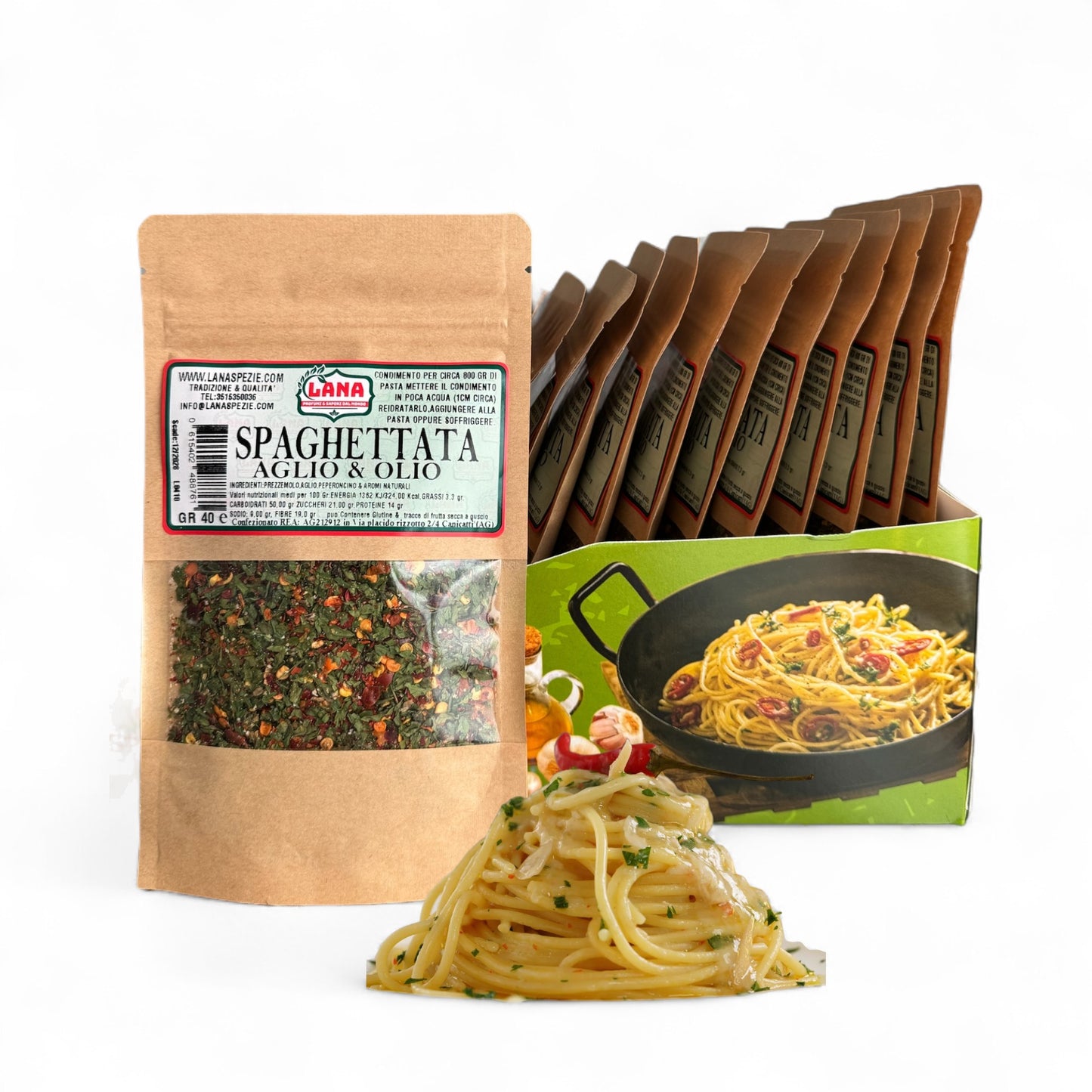 Spaghettata Aglio Olio e Peperoncino Box Espositore da 15 pezzi