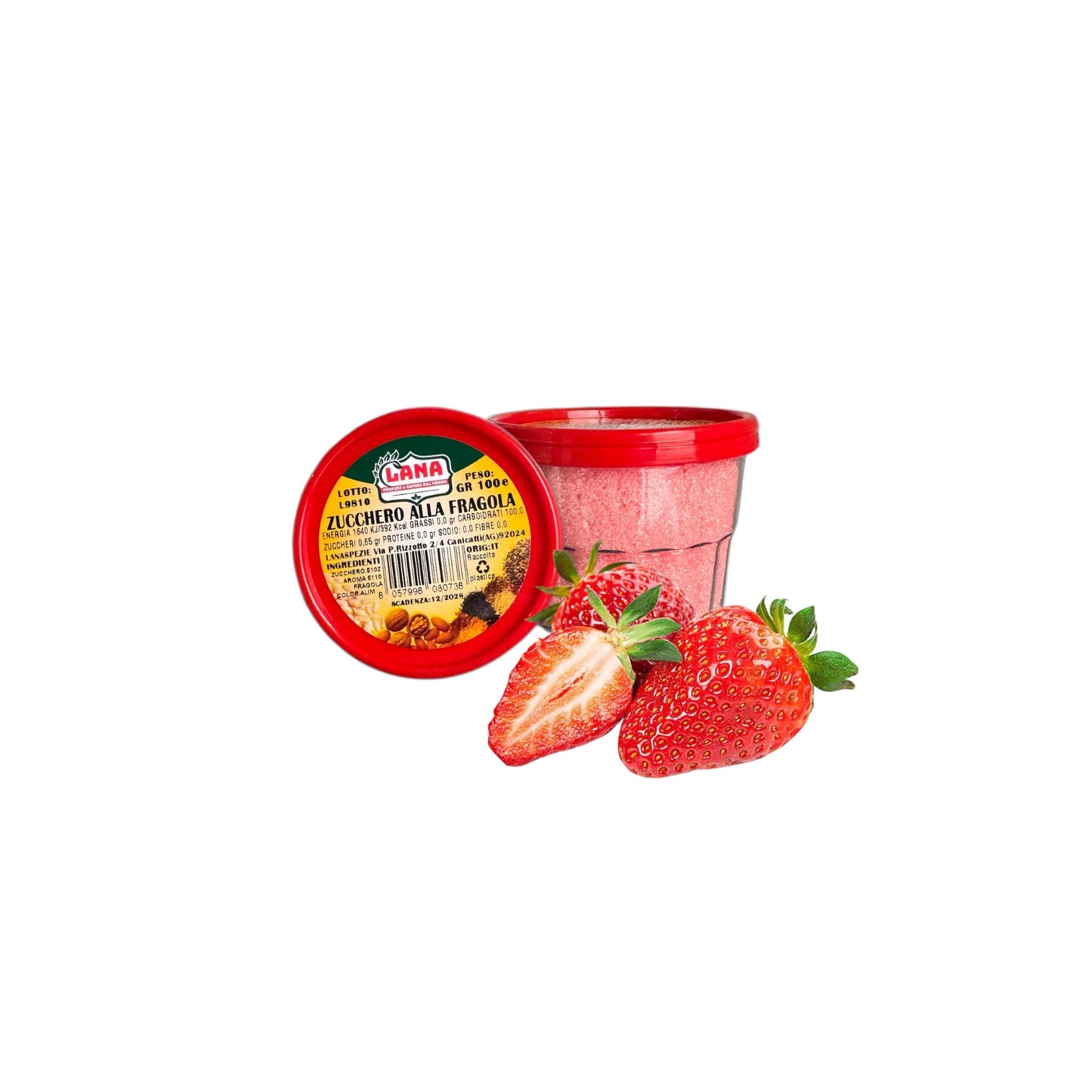 48 pezzi di Zucchero Rosso al gusto Fragola per fare lo Zucchero filato Colorato per le feste