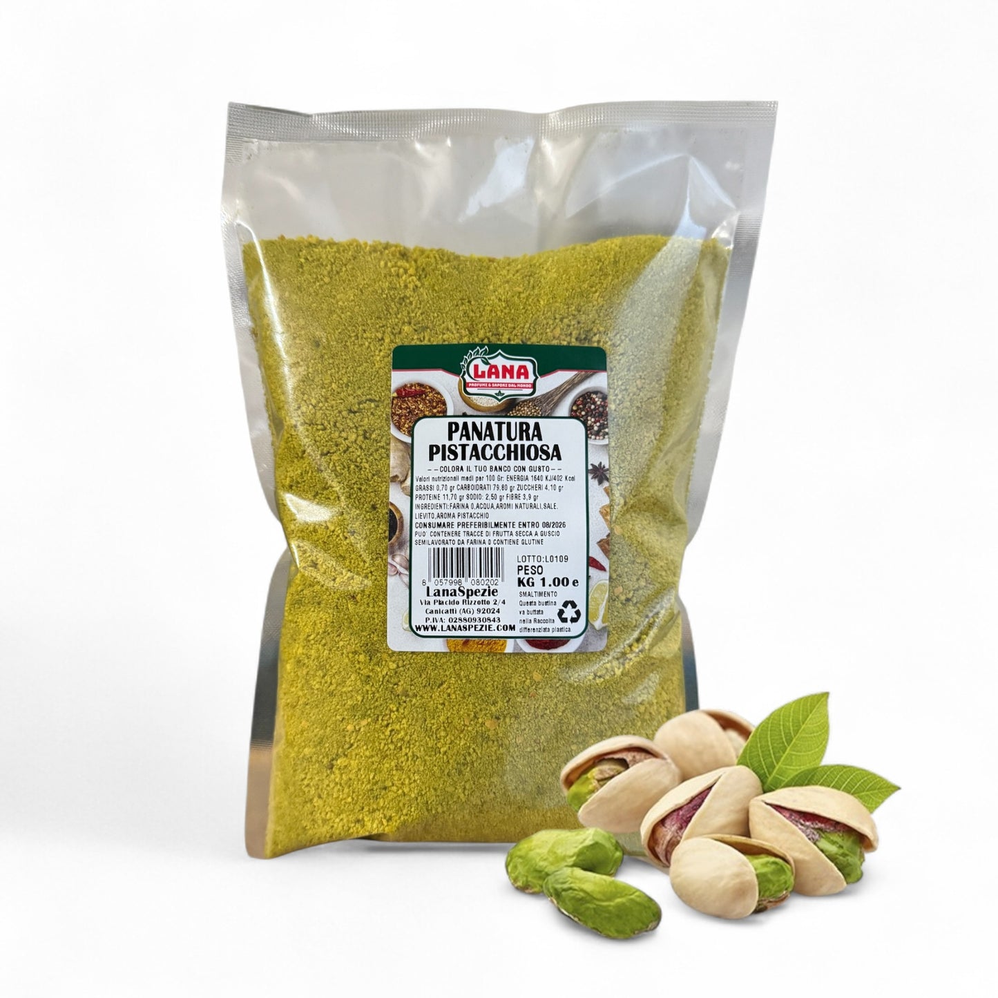 Panatura Aromatizzata verde al Pistacchio