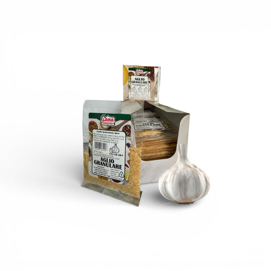 Aglio Granulare confezionato a bustine in box per rivendita Gr 20