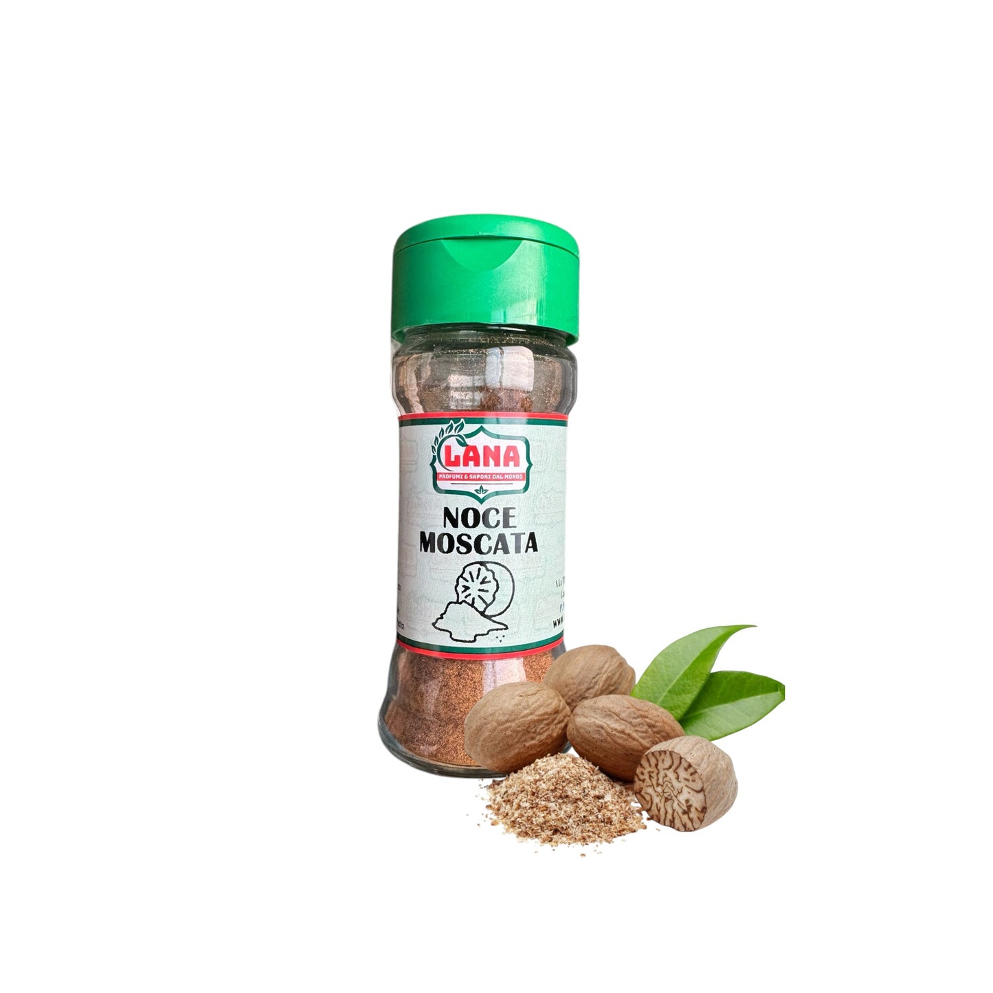 6 Barattolini in vetro di Noce Moscata Macinata Polvere