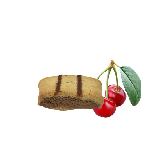 2 KG di Biscotti in Pasta Frolla alla Amarena con marmellata di Amarena sopra