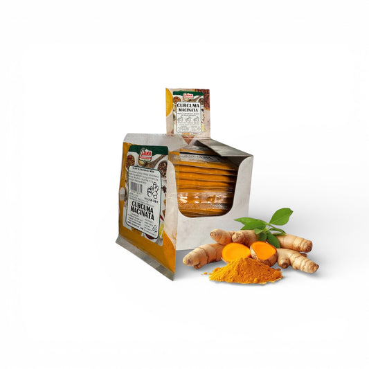 Curcuma Macinata confezionata a bustine in box per rivendita Gr 20