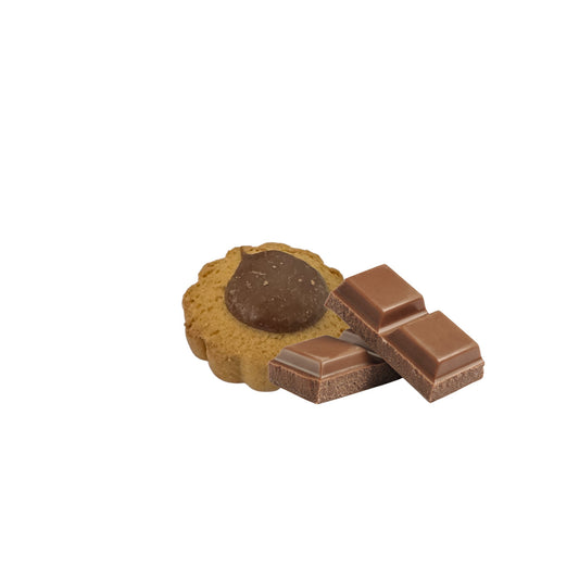 2 KG dI Biscotti Occhio di Bue in Pasta Frolla con Goccia di Cioccolato a Crema sopra