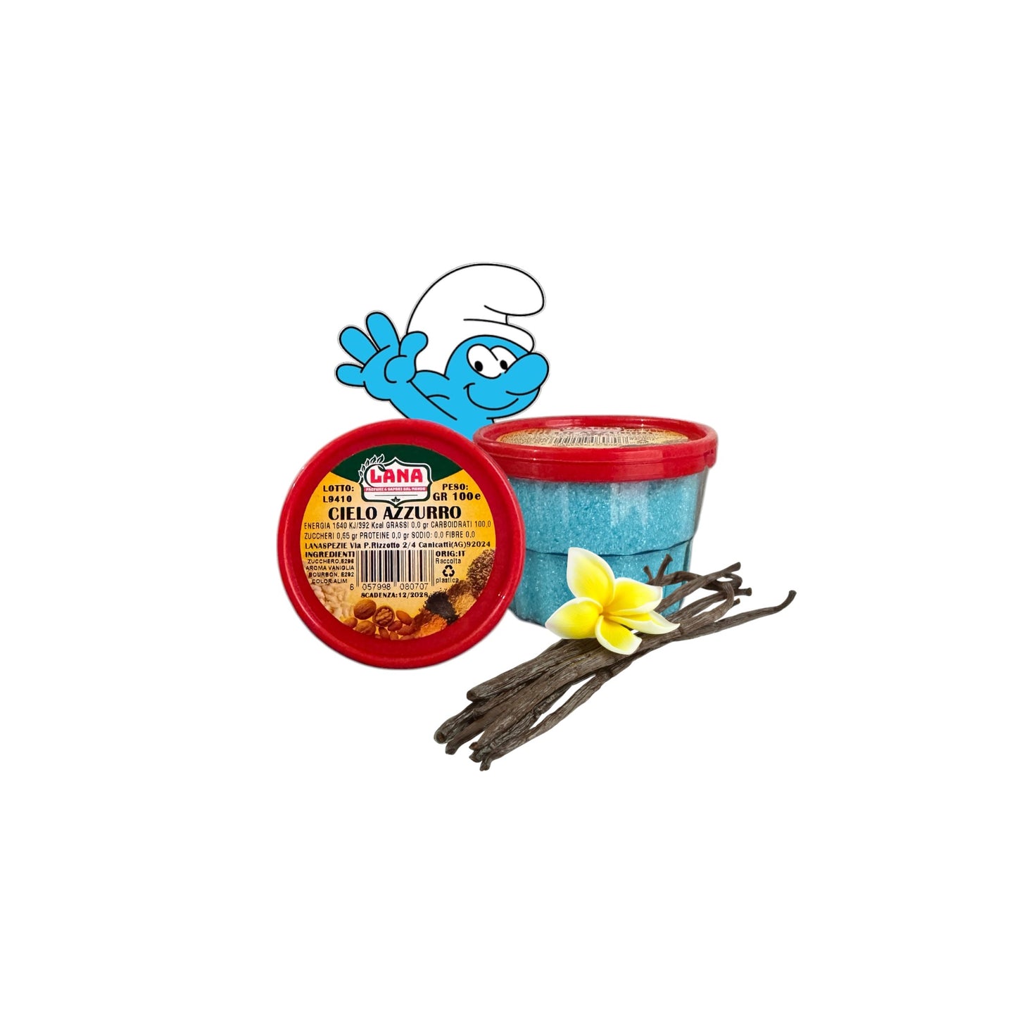 48 pezzi di Zucchero Azzurro Cielo al gusto Vaniglia per fare lo Zucchero filato Colorato per le feste